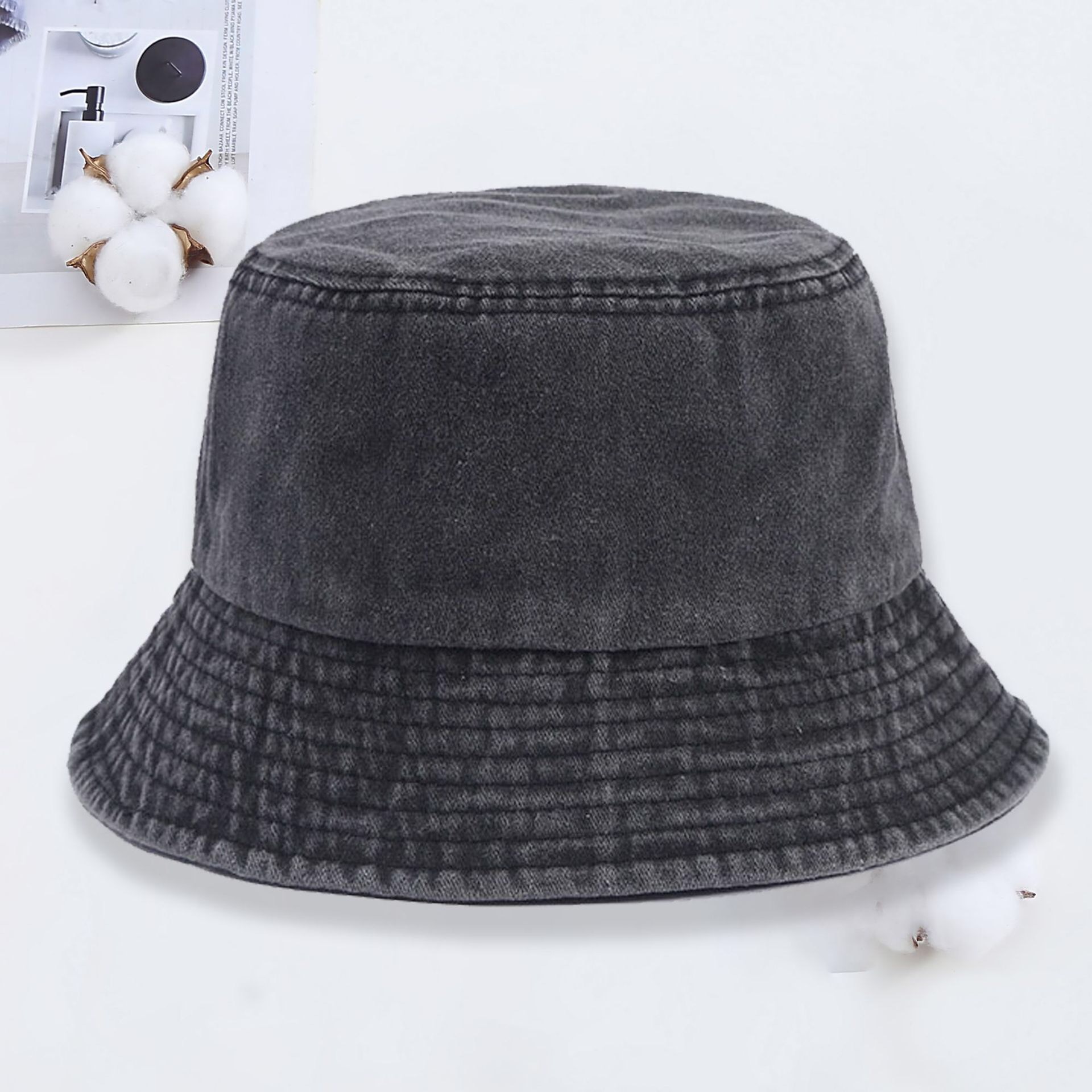 Denim-Bucket-Hut mit individue – Bucket Hat Cotton Bewertung und Preis